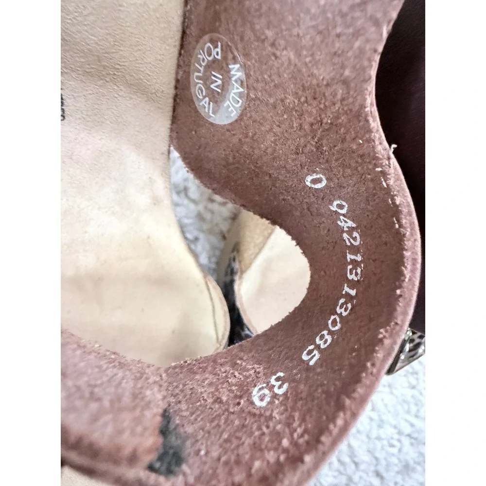 Mephisto Wedge Sandals Women 39 Brown Leopard Print Good Leather Cork Air-Relax